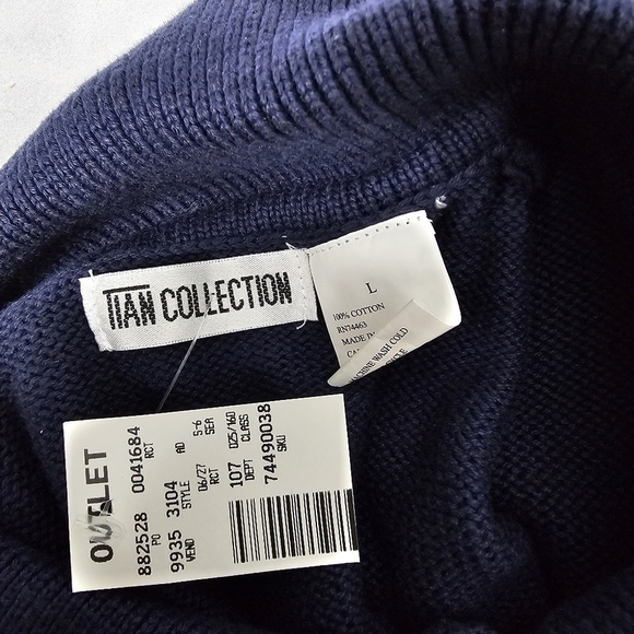 Tian Collection knitted L front Zipper sweater cotton - Picture 3 of 3